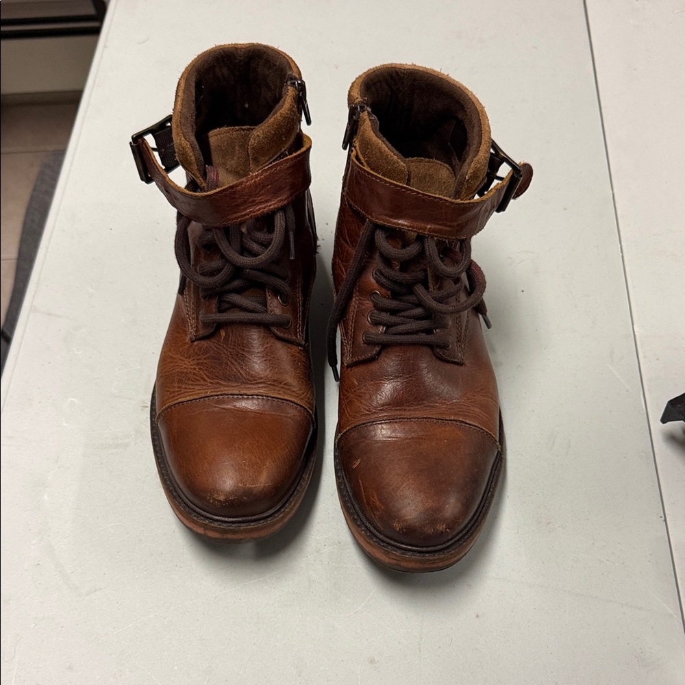 Brown Leather Men's Boots, Made in Portugal
